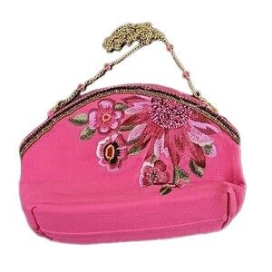 Mary Frances "In the Pink" Beaded Bag MB S001-925 NWT Retired Rare Makeup Purse
